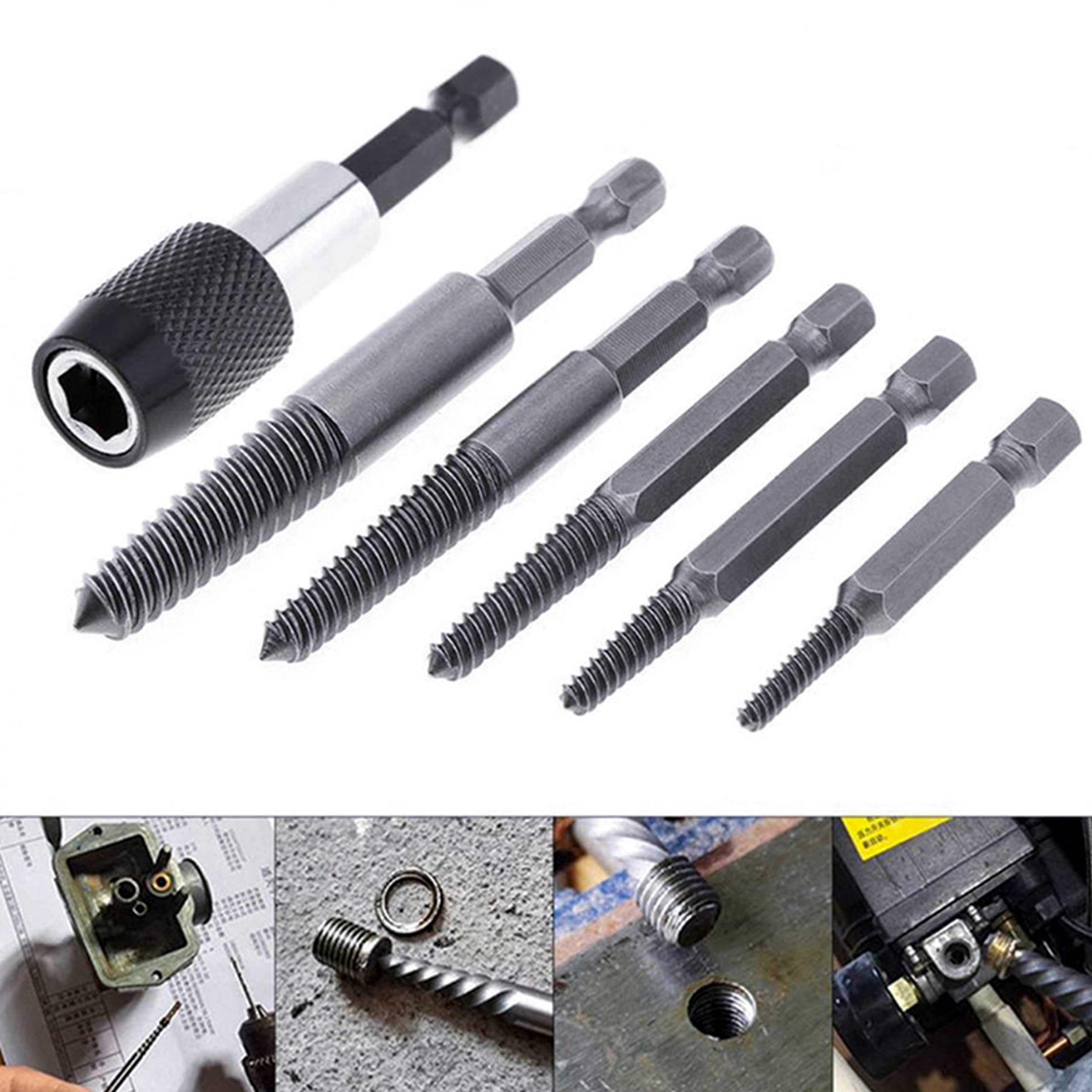 KEWAYO 6 Pack Damaged Screw and Broken Bolt Extractor with 1/4